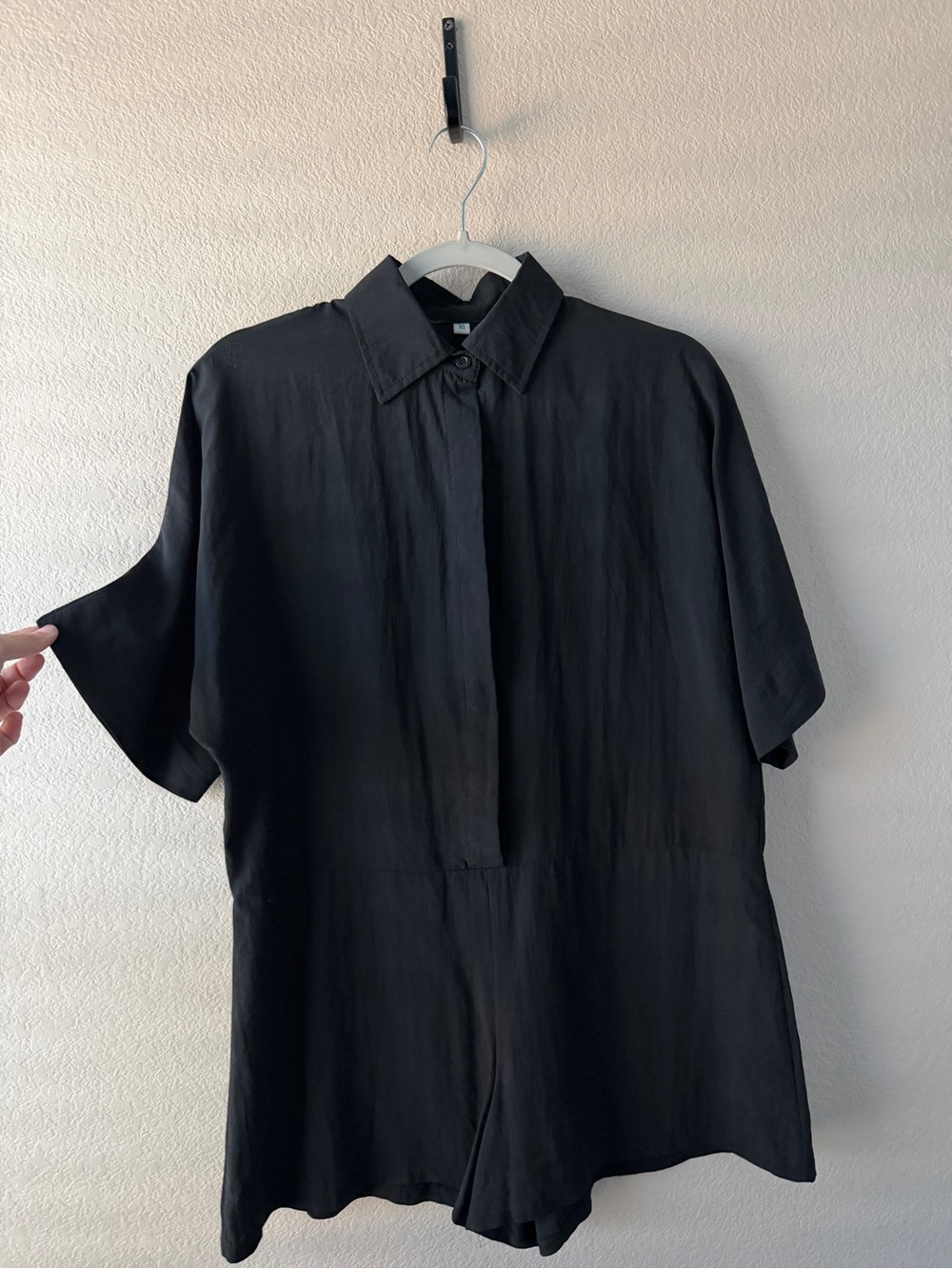 Black Short-Sleeve Romper
